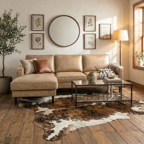 XXXLutz ROHOVÁ SEDAČKA, textil, koža, piesková Livetastic - Sedačky - 002951015203
