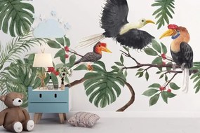 Nálepka na stenu pre deti vtáky v džungli 150 x 300 cm