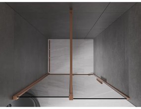 Mexen Velar, posuvné sprchové dvere do otvoru 90 cm, 8mm šedé sklo, medená matná, 871-090-000-41-65