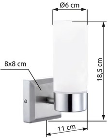 Brilagi - Kúpeľňové nástenné svietidlo RAY 1xE14/40W/230V IP44