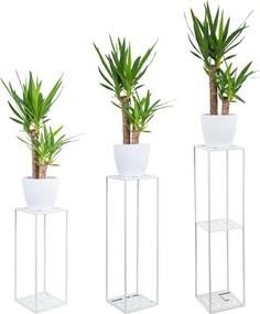 STOJAN NA KVETINÁČ DOUBLE FRAME 100X24X24 CM BIELA