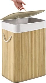 72 l bambusový košík na bielizeň s vekom a vreckom