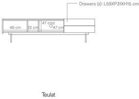 TV stolík v dekore duba v béžovo-prírodnej farbe 180x45 cm Otto – Teulat