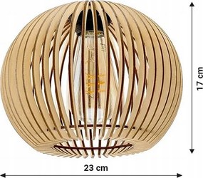 LED stropné závesné svietidlo biele drevené trámy 3xE27 Luster hustá guľa LUCA