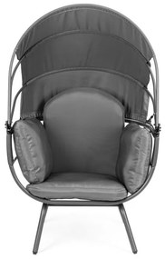 ZÁHRADNÉ KRESLO SO SKLADACOU STRIEŠKOU BAZIL ŠEDÉ