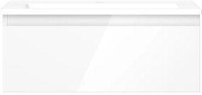 Mexen Orio, kúpeľňová skrinka 60 cm s umývadlom Otis, 1 zásuvka, biela lesklá, 91A10-06023-1-BF00-W18M00