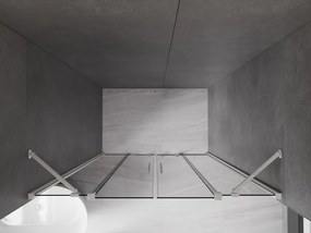 Mexen Velar Duo, posuvné sprchové dvere do otvoru 140 cm, 8mm šedé sklo, brúsená oceľ, 871-140-000-42-97