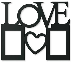 drevko Drevený fotorámik Love so srdiečkom Farba dekorácie: Čierna