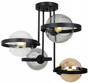 Stropné svietidlo Haga Ring, 4x sklenené tienidlo (mix 3 farieb), (výber z 3 farieb uchytenia)