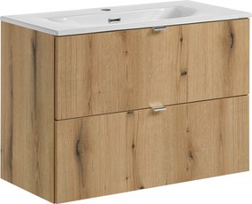 Comad Kúpeľňová skrinka s keramickým umývadlom Nova Oak II 80 cm - dub coast evoke