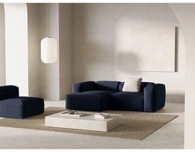 Tmavomodrá menčestrová rohová pohovka (ľavý roh/s leňoškou) Bergano – Cosmopolitan Design