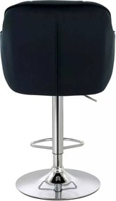 LuxuryForm DESIGN Barová stolička AVOLA VELUR na striebornom tanieri - čierna