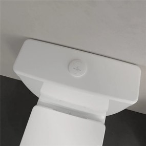 VILLEROY &amp; BOCH O.novo Compact WC misa kombi s hlbokým splachovaním bez vnútorného okraja, zadný odpad, 370 x 605 mm, biela alpská, s povrchom CeramicPlus, 5689R0R1