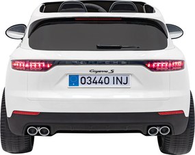 Ramiz Porsche Cayenne S batéria pre deti Paint Biela SUV + diaľkové ovládanie