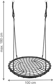 Záhradná hojdačka, bocianie hniezdo 100 cm s nosnosťou 150 kg