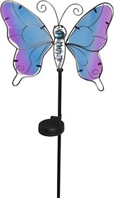 LED zápich Motýľ – modrofialový 106 cm