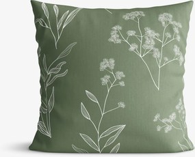 Goldea bavlnená obliečka na vankúš - bylinkové lístky 45 x 45 cm