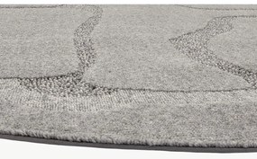 Sivý vlnený okrúhly koberec ø 160 cm Morphic Organica – Agnella