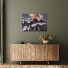 Obraz - Talianske dolomity schované v hmle (70x50 cm)