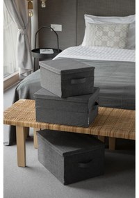 Sivý látkový úložný box s vekom 35x19x26 cm Soft Storage – Bigso Box of Sweden