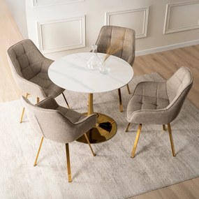 Stôl ALDO 90 cm biely/kašmírový