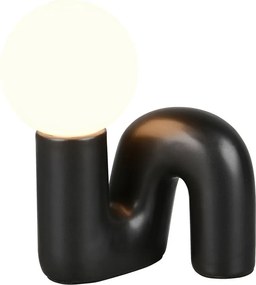 Čierna keramická stolová lampa (výška 21,5 cm) Quinn – Reality