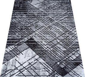 DY Čierno-sivý koberec s geometrickým vzorom Soho 14 Rozmer: 120x170 cm