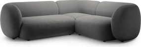 Tmavosivá zamatová rohová pohovka (pravý roh/do L) Kate – Micadoni
