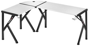 Rohový PC stolík Hyperion 6.3 (čierna + biela). Akcia -20%. Vlastná spoľahlivá doprava až k Vám domov. 1087518