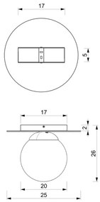 Stropné svietidlo PLATO 1xE14/40W/230V pr. 25 cm