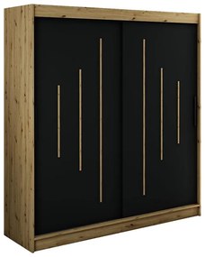 Skriňa Halifax Y 200 Dub Artisan/čierna