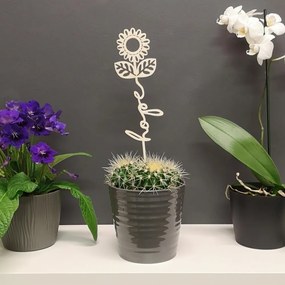 AMADEA Drevený zápich kvetina - Hope, dĺžka 28 cm