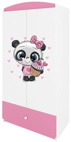 Dětská šatní skříň BABYDREAMS Panda růžová