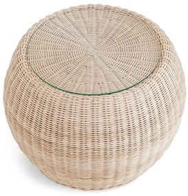 Stolík Quincy okrúhly z prírodného ratanu