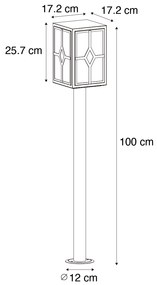 Klasická vonkajšia stojaca lampa čierna 100 cm IP44 - Dover