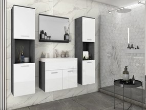 Kúpeľňový nábytok Floryna XL, Farby: biela / biely lesk, Sifón: bez sifónu, Umývadlová batéria: nie