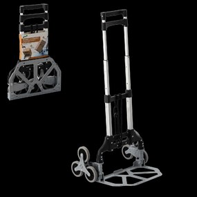 SKLADACÍ HLINÍKOVÝ VOZÍK NA SCHODY S TROJMI KOLIESKAMI 47,5 x 47,5 x 100 CM NOSNOSŤ: 35 KG / 70 KG