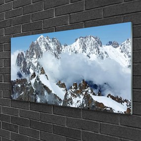 Obraz na skle Hory krajina 140x70 cm