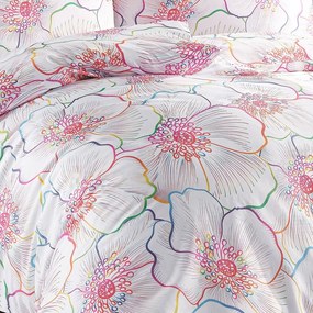 BedTex Saténové obliečky Bloom, 135 x 200 cm, 80 x 80 cm, 135 x 200 cm, 80 x 80 cm