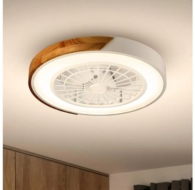 Brilagi-LED Stmiev. svietidlo s ventilátorom LED/30W/230V 3000-6500K biela/dub + DO BG1615