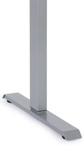 Rohový výškovo nastaviteľný stôl, 180x120 cm, 1 motor, L/P, sivá podnož, biela