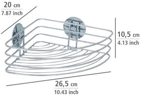 WENKO 18913100-Polica TURBO-LOC okrúhla oceľová 26,5x20 cm lesklý chróm