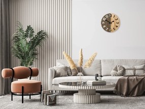 Dřevěné nástěnné hodiny Nepal 33 cm dub přírodní/černé