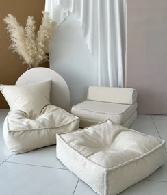 Sedací vak Boucle, krémový