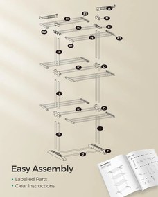 SONGMICS Veľký sušič na prádlo, 64 x 126 x 172 cm, biely