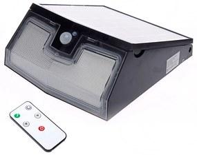 Exteriérové solárne nástenné LED svietidlo Solar, 1x LED 15w, čierna, pohybový senzor, ovládač