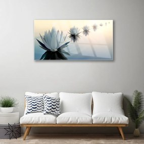 Skleneny obraz Vodné lilie biely lekno 140x70 cm