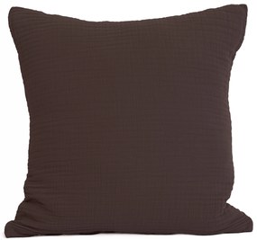 Mušelínová obliečka na vankúš 40 × 40 cm – Alexia tmavo hnedá