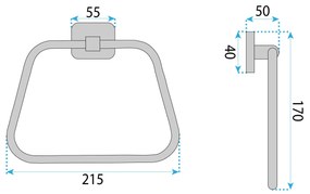 Rea Nico, kúpeľňový vešiak na uteráky, brúsená oceľ, REA-88082