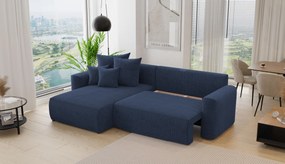 Rohová sedačka Baria (L) (tmavomodrá). Akcia -20%. Vlastná spoľahlivá doprava až k Vám domov. 1133085